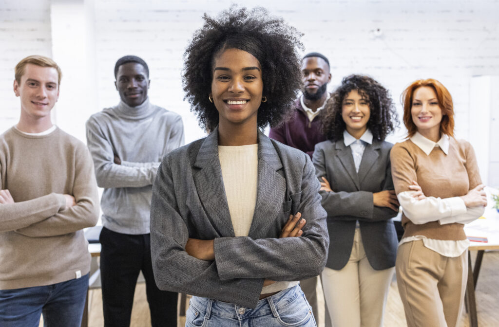 Confident professionals showcase teamwork and growth across diverse direct marketing roles.